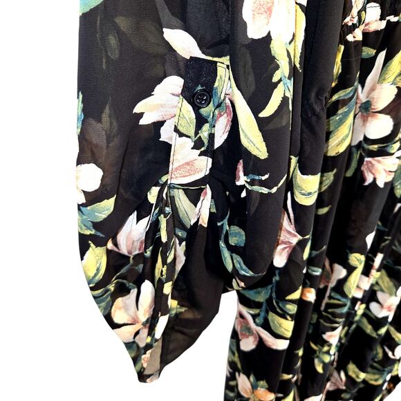 L.I.F.E. 3X Black Women's Maxi High Slits Cover Up Dress Plus 22W 24W 3XL XXXL - Picture 4 of 7